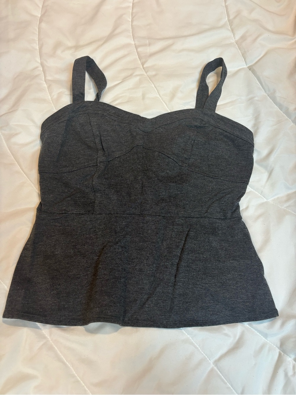 CAbi Dark Gray Sweetheart Tank Top size 6